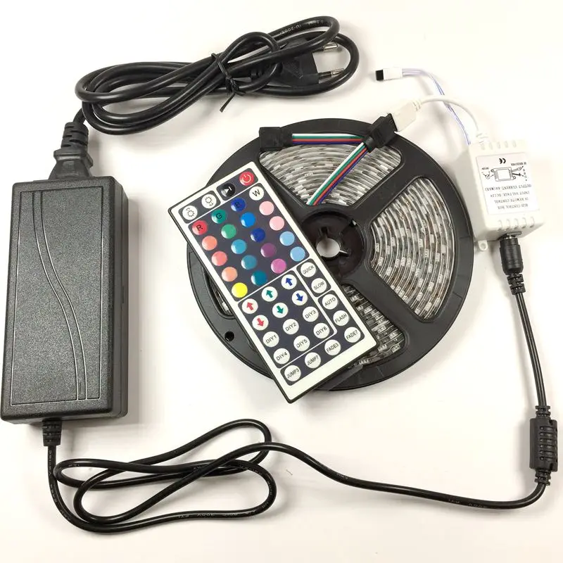 5 м 5050 водонепроницаемая светодиодная лента RGB полоса 12В 60leds/m tiras LED для украшения