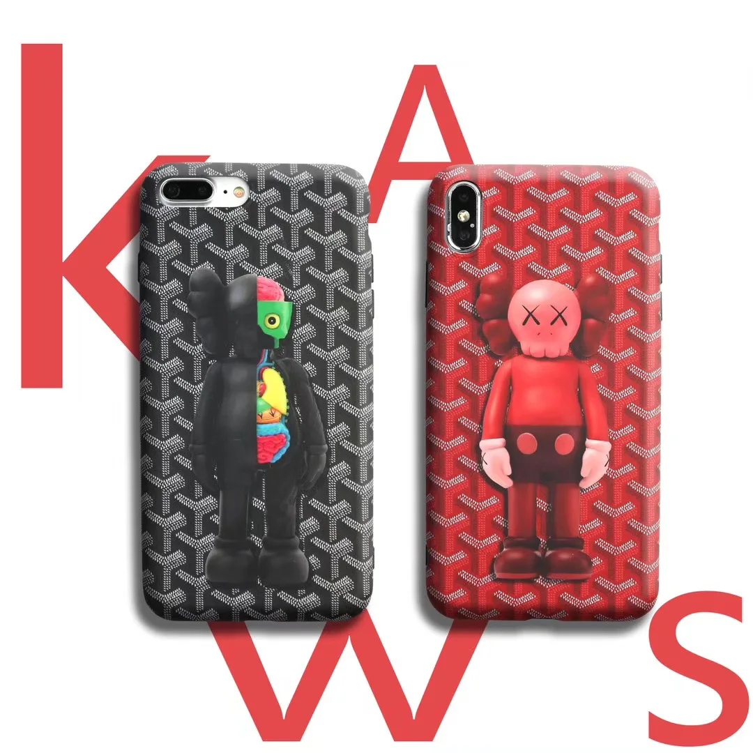 

Hot French fashion brand KAWS XX anatomical doll case for iphone 7 8 6 S plus X XS MAX XR luxury soft silicone cover coque capa