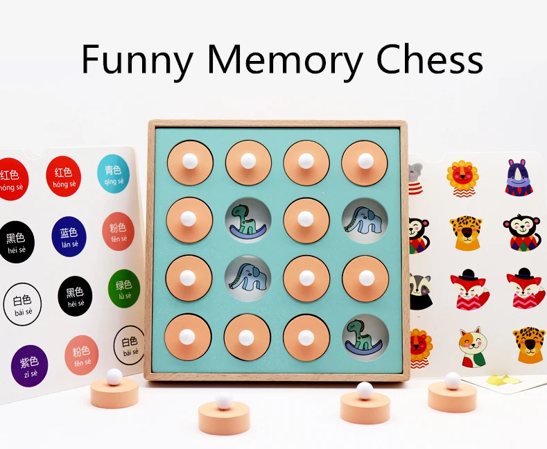 Детские деревянные шахматные игры с памятью, Детские Ранние развивающие 3D пазлы, семейные вечерние повседневные игровые Пазлы 50