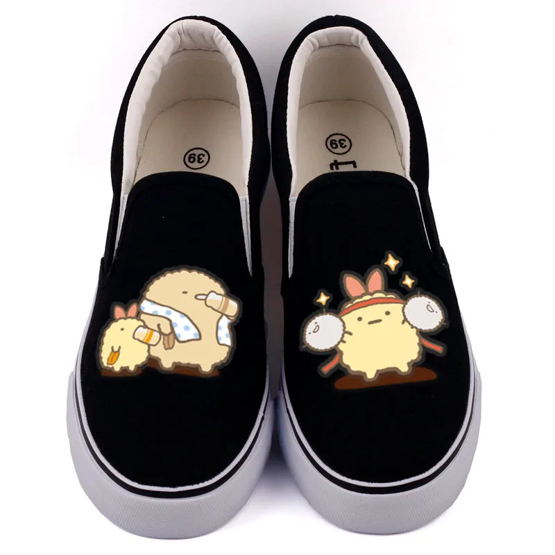 

Kawaii Cartoon Animal Design Canvas Shoes Loafers Graffiti Japanese Anime Printed Women Slip On Flat Loafers For Couples Lovers