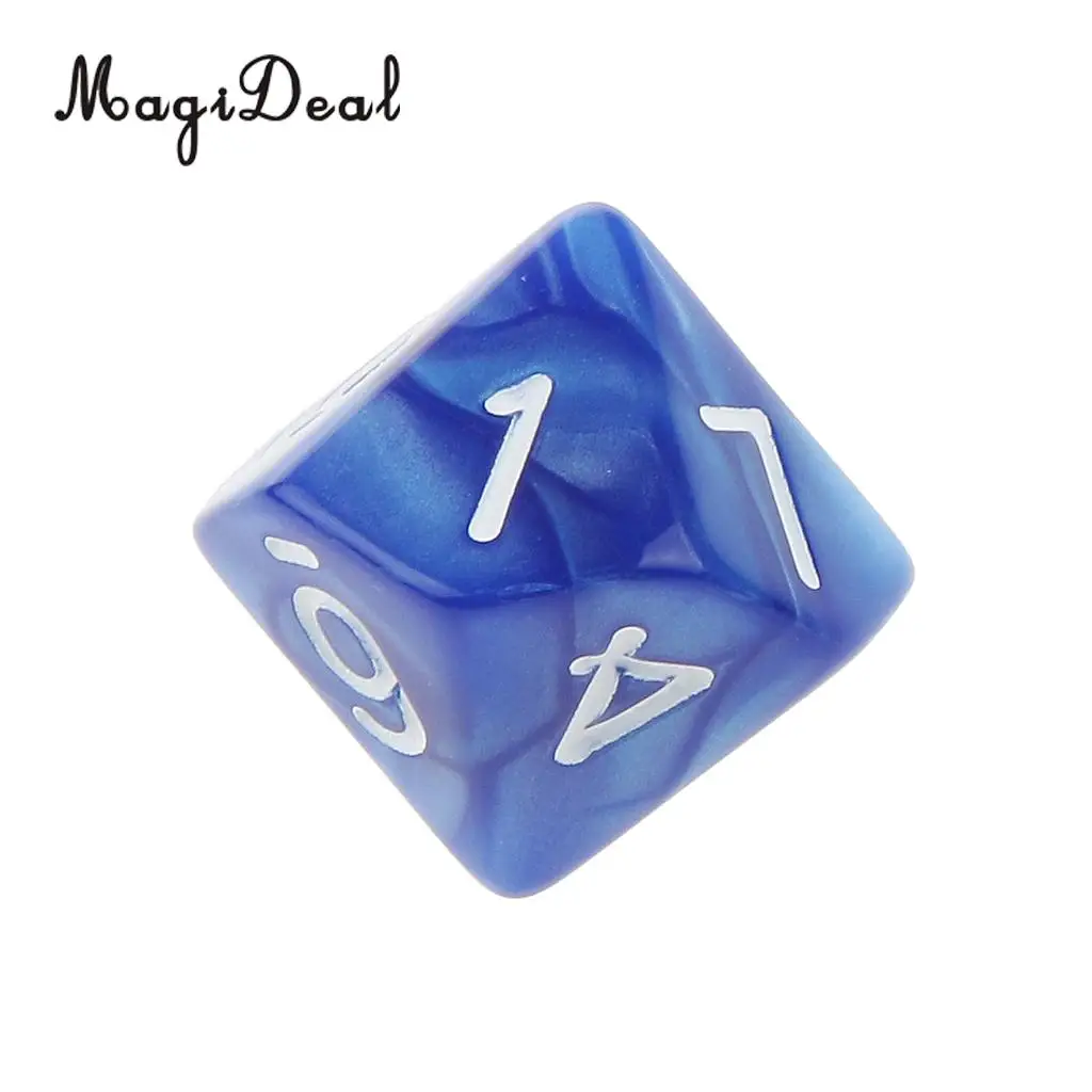 MagiDeal 10Pcs Acrylic Ten Sided Dices D10 for Friends Family Party Club Pub Bar Playing D&D RPG Games Funny Toys 22x22x22mm