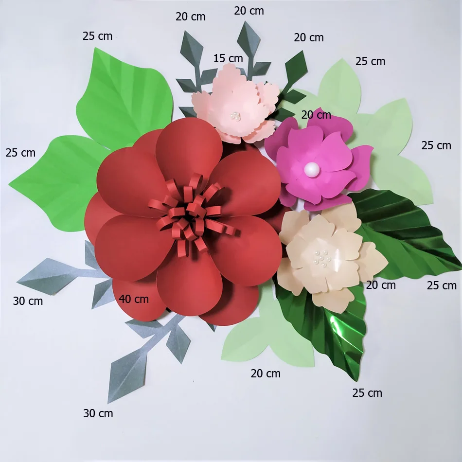 

Handmade Mix Color Rose DIY Paper Flowers Green Leaves Set For Nursery Wall Deco Boys Room Baby Shower Backdrop Video Tutorials