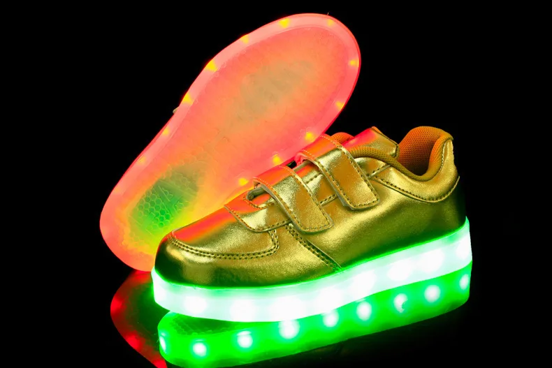 Размер 25-37 USB дети светильник обувь Дети светящиеся кроссовки для мальчиков и девочек Led обувь красовки с подсветкой светильник ed обувь