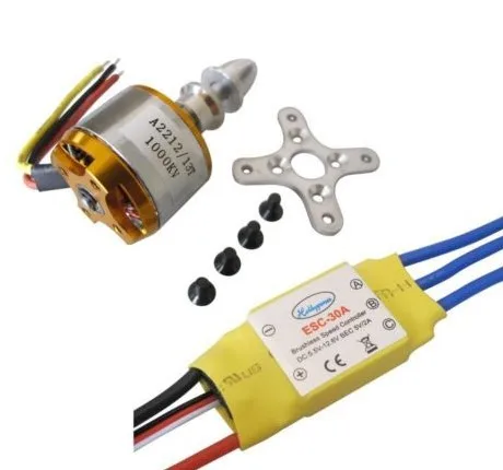 Бесплатная доставка lhm108 A2212 1000kv бесщеточный Двигатель + 30A ESC для MultiCopter 450x525 Quadcopter