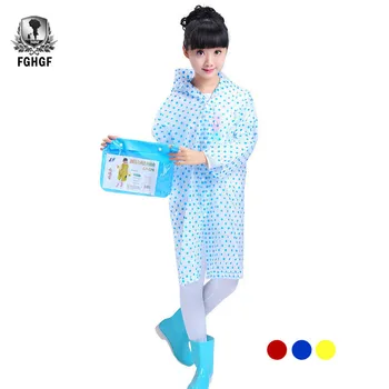 

FGHGF High Quality Tricolor Transparent Point Poncho Children Raincoat Waterproof Student Raincoats Children Raincoats Rain Gear