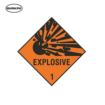 

HotMeiNi 13cm x 13cm Orange Warning Explosive Sticker danger vinyl Decal Keep Out Caution Waterproof JDM bump car sticker