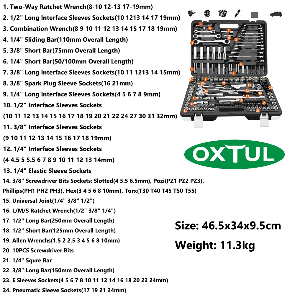 Набор инструментов для ремонта автомобилей OXTUL профессиональный механический