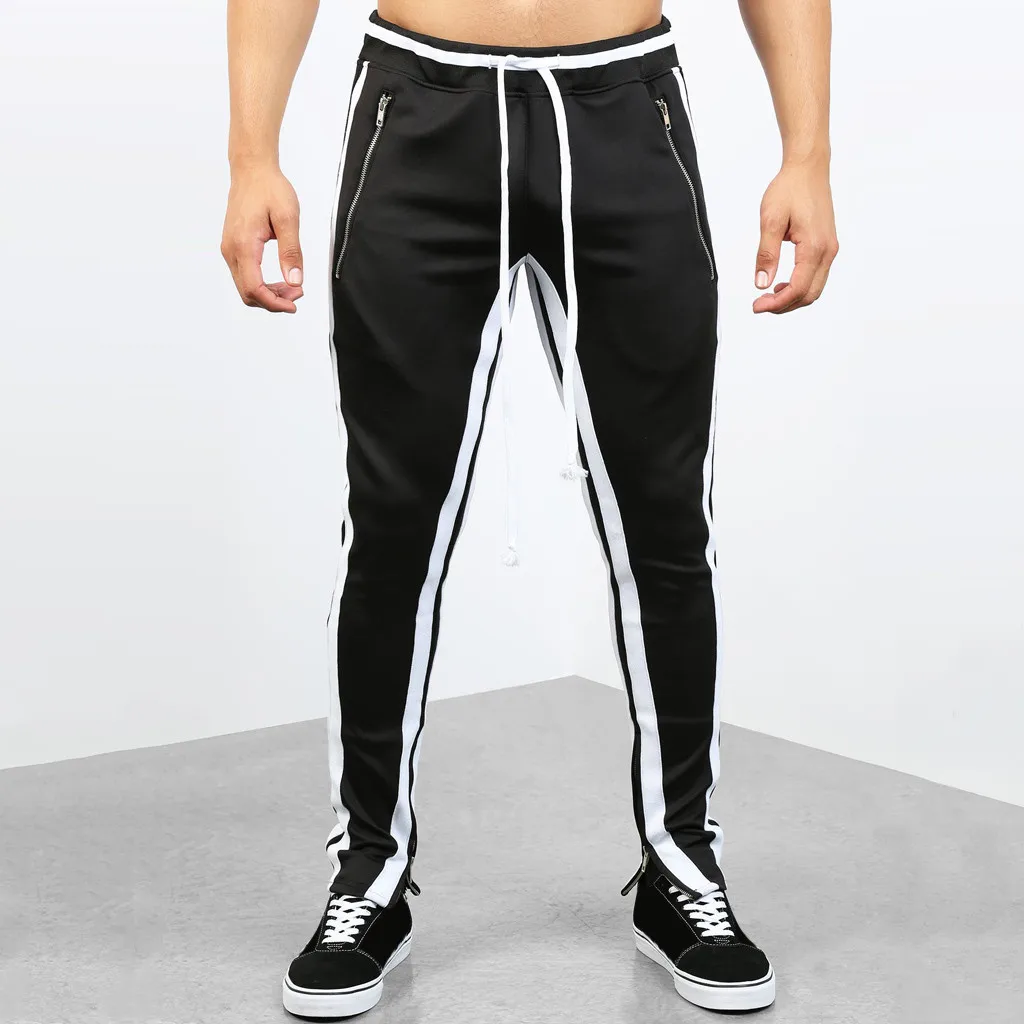 

Summer New Fashion Men's Casual Solid Loose Patchwork Sweatpant Trousers Jogger Pant Casual Trouser Pants Elastic c0315