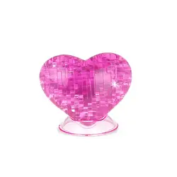 1 шт. Новое поступление Лидер продаж 3D Crystal Puzzle сердце Пластик Игрушка Дети веселые игры Lover творческий день рождения giftbnrw
