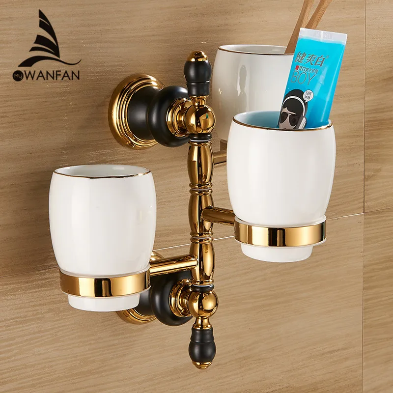 Buy Luxury Gold Bathroom Three Cup Holders Adjustable