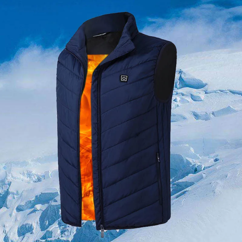 Одежда с подогревом для мужчин USB Электрический жилет с подогревом ниже напряжения Регулируемая температура жилет Тепловая Теплая зимняя куртка