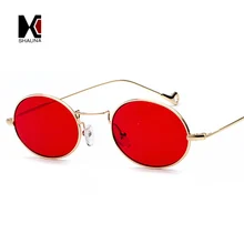 SHAUNA классические женские маленькие овальные солнцезащитные очки модные яркие цвета мужские прозрачные красные линзы очки UV400