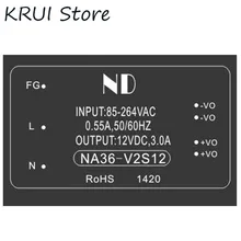 Преобразователь переменного тока в постоянный 12В импульсный источник питания 220 V to12V 3A NA36-V2S12 высокая эффективность, низкая пульсация изолированный модуль питания