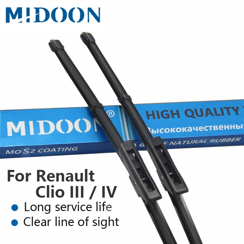 

MIDOON Wiper Blades for Renault Clio III / IV Bayonet Arms 2005 2006 2007 2008 2009 2010 2011 2012 2013 2014 2015 2016 2017