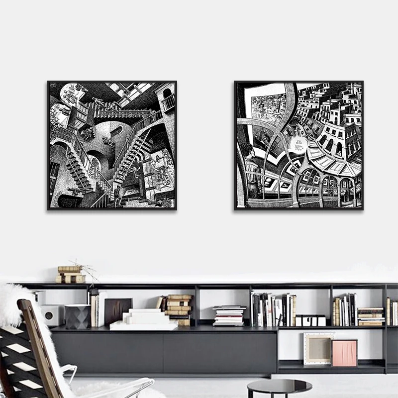 Мауритс Корнелис Эшер мастер иллюзии, построить аномальность холст Художественная печать картина плакат Настенная картина для украшения дома