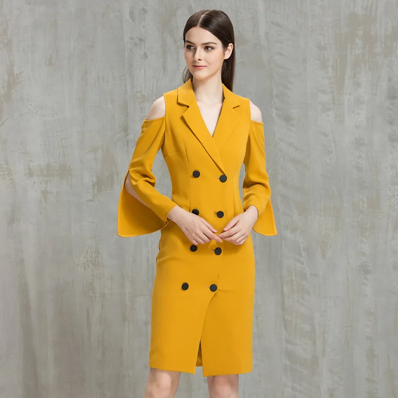Autumn Winter Trench Coat Runway Coats Sexy Off Shoulder 2017 Fall font b Womens b font