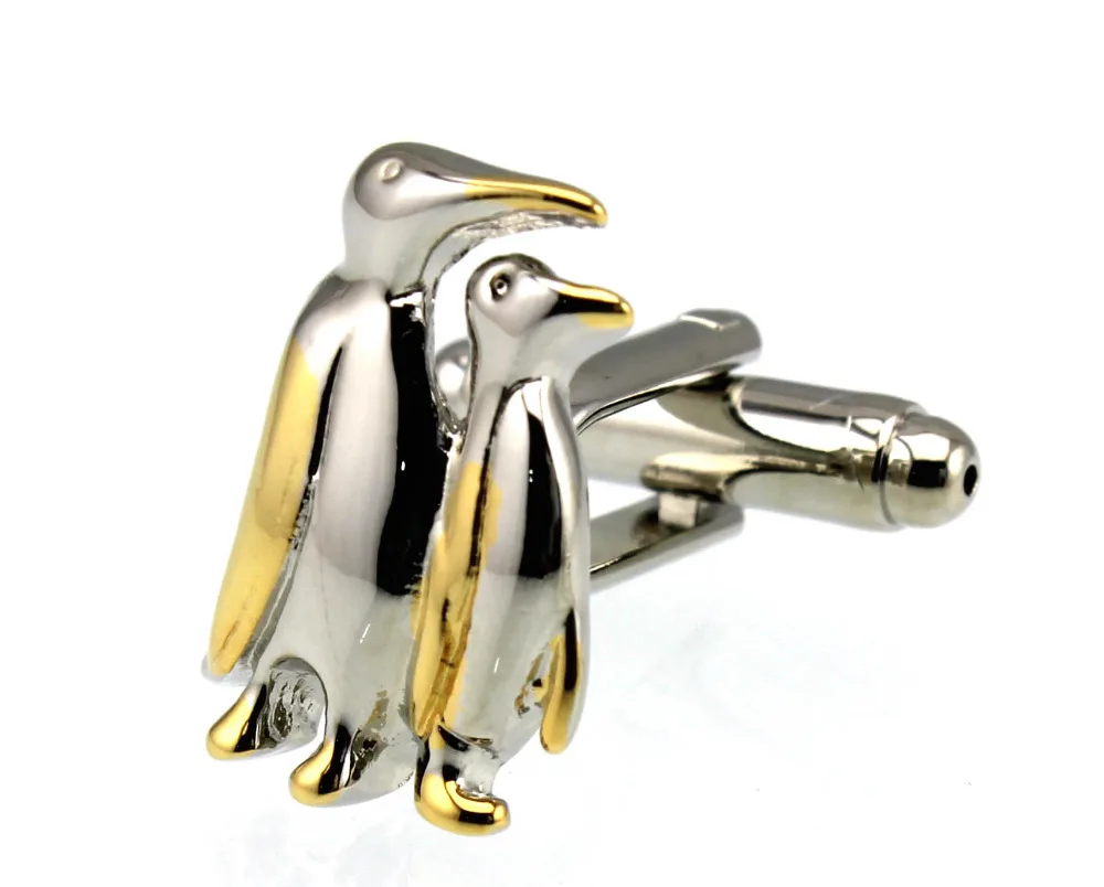 Sunnylink Men's Cuff Links Penguin Gold Silver Cufflinks for shirt M1134 19mm | Украшения и аксессуары