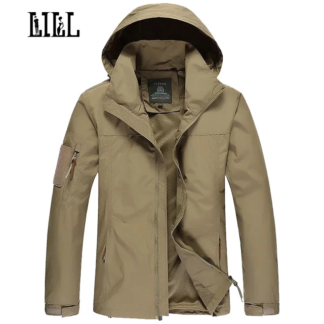 LILL | Mens Military Waterproof Jacket Coat Men Spring