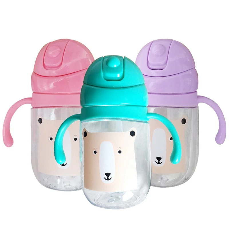 

Children Leakproof Feeding Bottle Baby Learning Drinking Cup with Handle Baby's Straw Cup Children Drinking Water Kettles