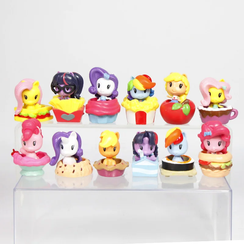 12 шт. игрушки My Little Pony Cutie Mark Crew Mini Doll Friendship is Magic Rainbow Dash Twilight Sparkle рисунок