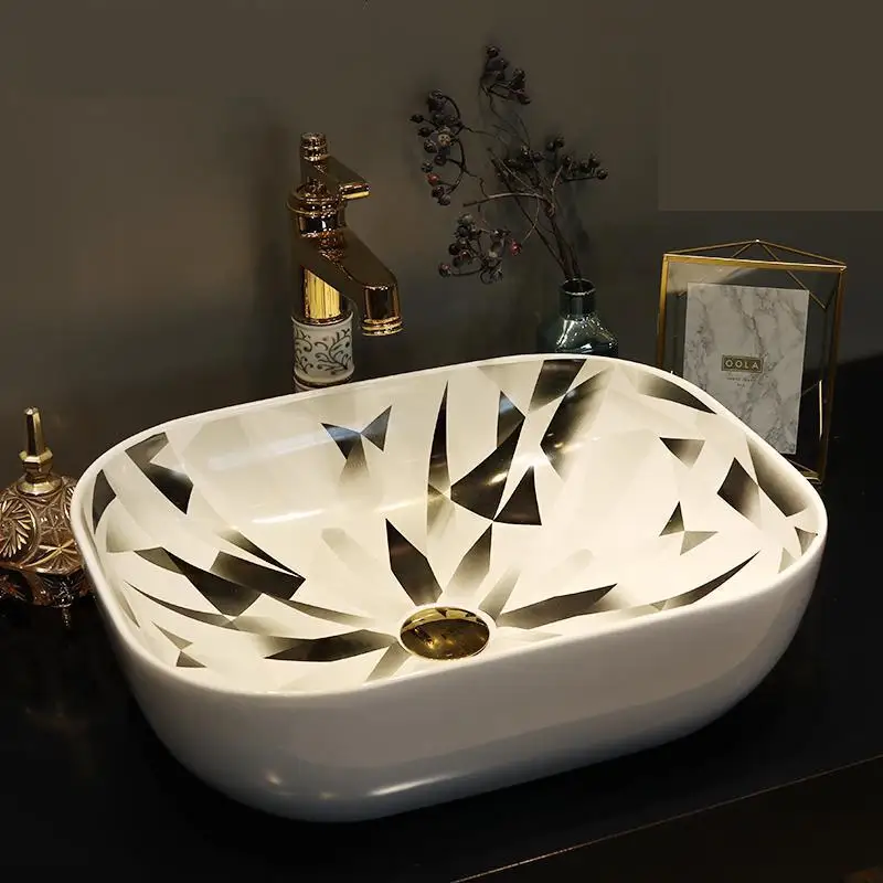 Europe Style Handmade Countertop Ceramic wash basin Bathroom Basin