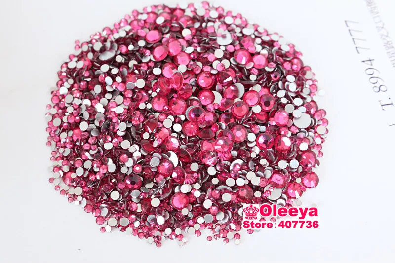 rose flatback non hotfix nail rhinestones Oleeya Rhinestone (15)(1)