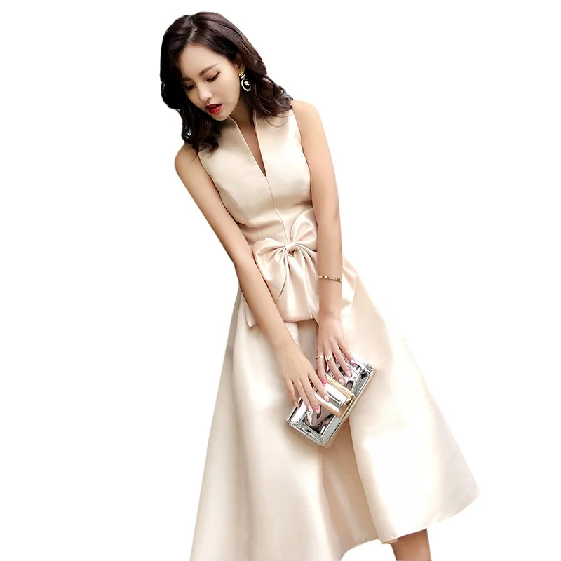 Коктейльные платья цвета шампанского, вечернее платье, элегантное ...