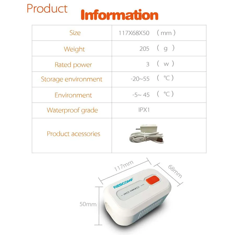 Портативный CPAP дезинфицирующее средство для воздуха CPAP Машина трубка шланг Маска дыхательный аппарат с батарейным управлением апноэ сна