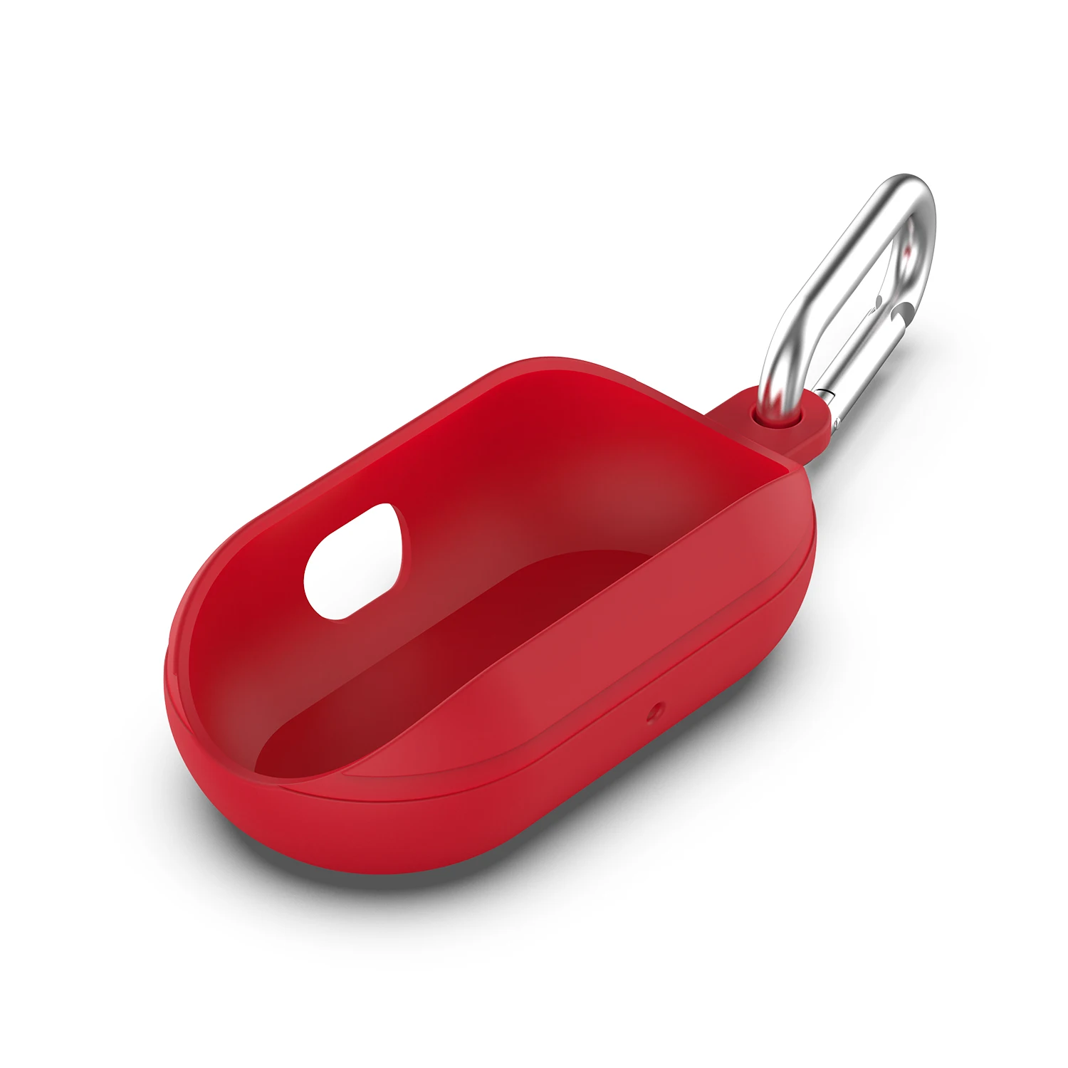 Флип-открытый силиконовый чехол для наушников, водонепроницаемый противоударный чехол s с карабином, защитный чехол для samsung Galaxy Buds - Цвет: Красный
