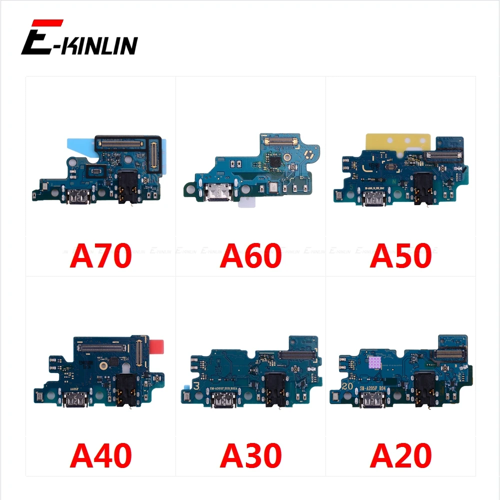 Разъем для зарядки, запчасти для платы, гибкий кабель с микрофоном для samsung Galaxy A70 A60 A50 A40 A30 A20 A10
