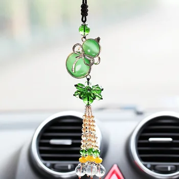 

Cat Eye Gourd Blessing Car Hanging Pendant Feng Shui Crafts Auto Rearview Mirror Interior Decoration Ornament Chinese Style