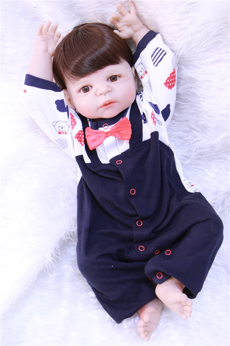 22"55cm Full Body soft Silicone Reborn Babies Dolls bebe alive boy/girl body doll stylish toy birthday bonecas kids gift