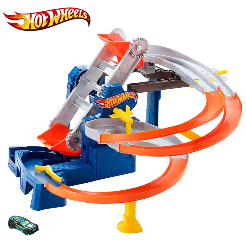 Игровой набор Hotwheels Factory Raceway, детский игрушечный автомобильный трек, ударная спортивная игрушка, Заводская игровая площадка, игровой набор FDF28 для детей, подарок на день рождения - Цвет: FDF28