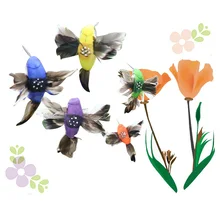 Принт с птицами солнце перо птица электрическая Колибри игрушка птица полет Садоводство Декор для дома с лесным пейзажем Ремесло Украшение