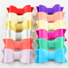 Wholesale Trendy Colorful Bowkonts Shape Handmade PU Felt fabric Bow Diy Hair/Garments accessory Girls Headbands decoration