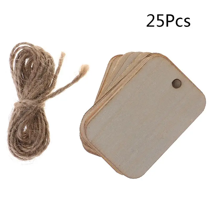 

25pcs Laser Cut Wood Rctangle Embellishment Wooden Shape Craft Wedding Decor