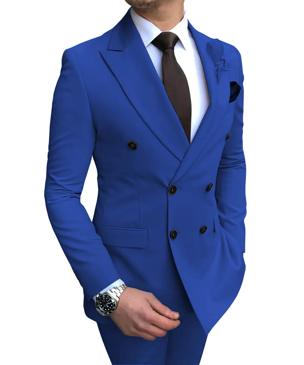 2020 New Beige Men's Suit 2 Pieces Double-breasted Notch Lapel Flat Slim Fit Casual Tuxedos For Wedding(Blazer+Pants) 2020 New Beige Men's Suit 2 Pieces Double-breasted Notch Lapel Flat Slim Fit Casual Tuxedos For Wedding(Blazer+Pants)
