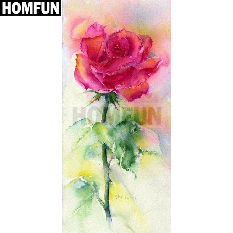 HOMFUN Full Square/Round Drill 5D DIY Diamond Painting &quotOil painting rose&quot 3D Embroidery Cross Stitch Home Decor Gift A00346 | Дом и