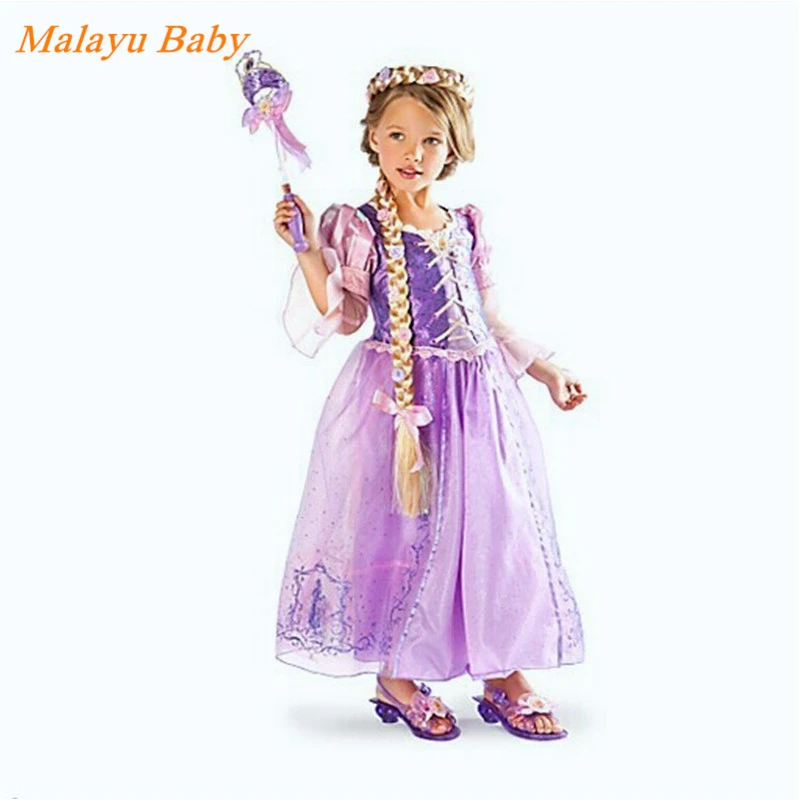 

Malayu Baby girl dress long-haired girl purple clothing Cinderella dresses princess dresses children children party clothing