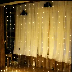 Indoor/Outdoor декоративные 4,5x3 m Шторы свет шнура 300LED Фея гирлянда 8 режимов для свадьбы дома и сада вечерние Декор