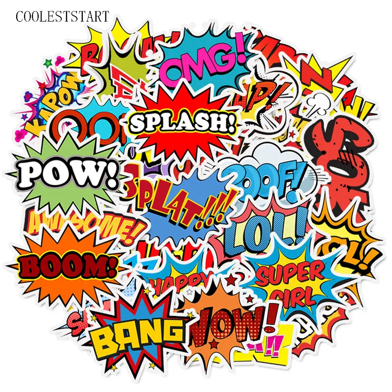 50pcs/pack Buzzword Matte Graffiti Stickers Bomb Stickers For Luggage Laptop Refrigerator Motorcycle Bicycle Skateboard