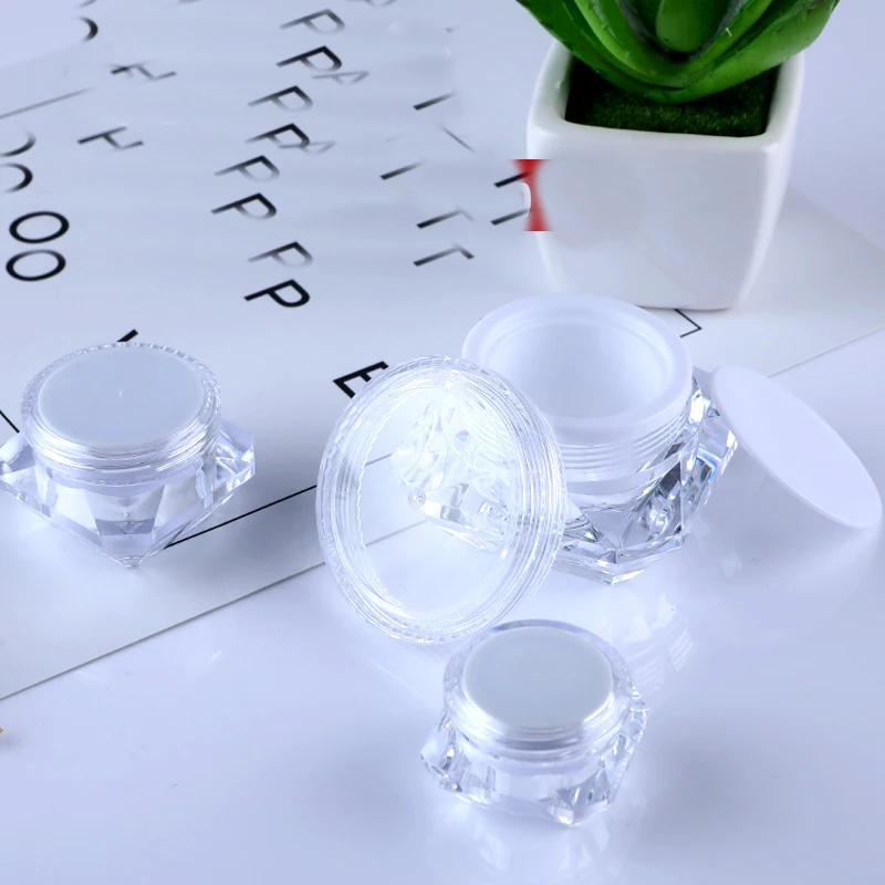 3pcs 5ml/10ml/15ml acrylic cream box bottle Double emulsion bottle High-end essence sample (with inner cover) wholesale BQ260