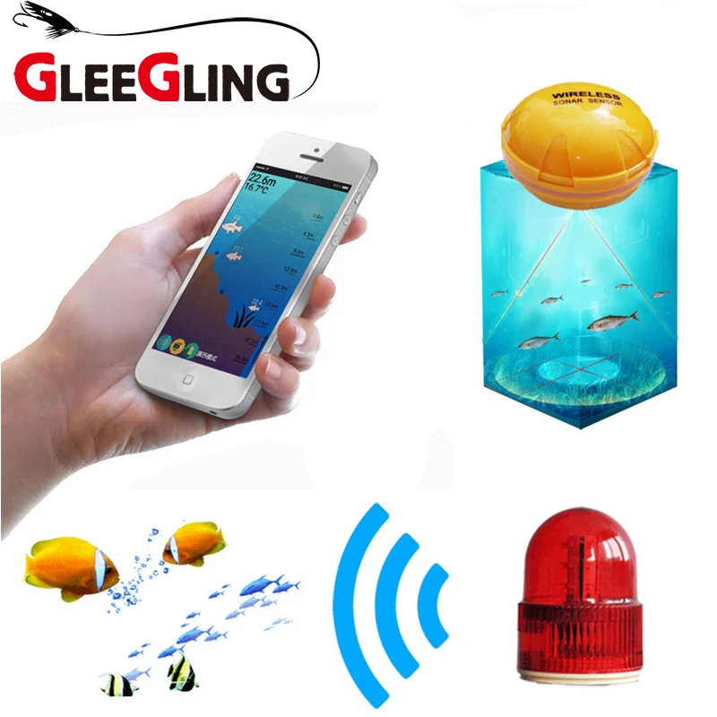 Беспроводной рыболокатор GLEEGLING морской портативный IOS Android App Findfish эхолот