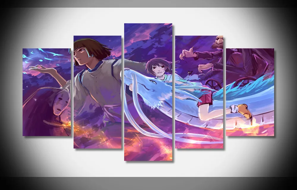 

8311 Spirited Away Hayao Miyazaki Cute Japan Anime Movie poster Framed Gallery wrap art print home wall decor wall picture