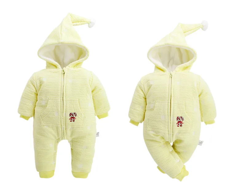  Baby Winter Thick Cashmere Rompers Baby Boys Baby Girls Thick Cotton Romper Kids Full Hooded Bodysuits Newborn Jumpsuit 201714