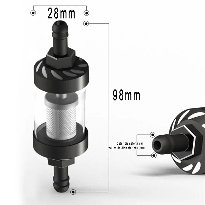 8 мм/0,31 дюймов мотоцикл газовый топливный, масляный фильтр cnc-соединитель топливный фильтр для мотокросса ATV