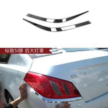 Chrome Tail Rear Light Lamp Cover Trim For Peugeot 508 2011 2012 2pcs per set car stying Car Accessories