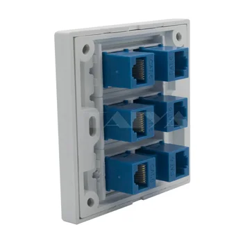 

6 ports CAT5 female to female RJ45 network wall plate