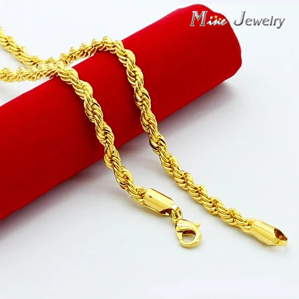 High Quality 24K Gold Necklaces Jewelry Wholesale Chain Men Necklaces