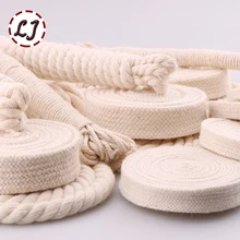 5yd/lot o wysokiej wytrzymałości naturalny kolor 3ply okrągły płaska lina 100% bawełniane sznurki dla ręcznie robione do domu dodatki do odzieży projekty rękodzielnicze